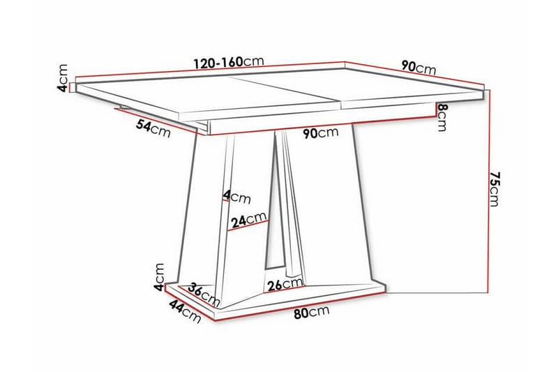 Denogal Spisebord 90 cm - Hvid - Møbler - Borde - Spisebord og køkkenbord