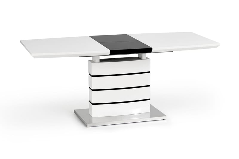 Haverly Udvideligt Spisebord 140 cm - Hvid/Sort - Spisebord og køkkenbord - Semmenfoldeligt bord