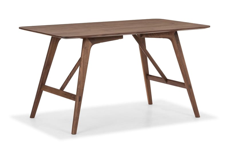 Jerup Spisebord 140 cm Massiv Valnød - Brun - Spisebord og køkkenbord - Semmenfoldeligt bord