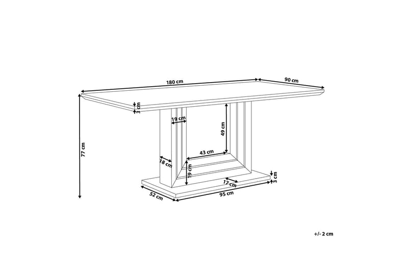 Kalona Spisebord 90 cm - Hvid - Møbler - Borde - Spisebord og køkkenbord