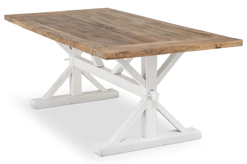 Lyon Vintage Udvideligt Spisebord 200 cm - Vintage Natur/Hvid - Spisebord og køkkenbord