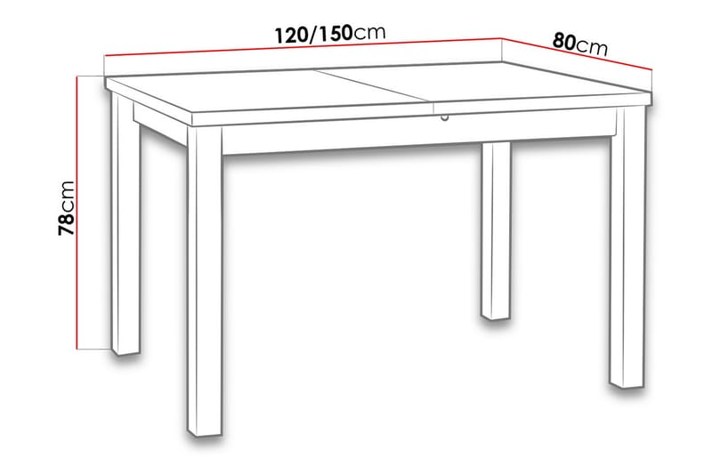 Max spisebord 120x80x78 cm - Træ / natur - Møbler - Borde - Spisebord og køkkenbord