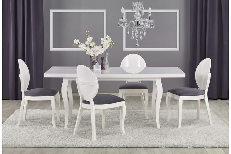 Meleta Udvideligt Spisebord 160 cm - Hvid - Spisebord og køkkenbord - Semmenfoldeligt bord