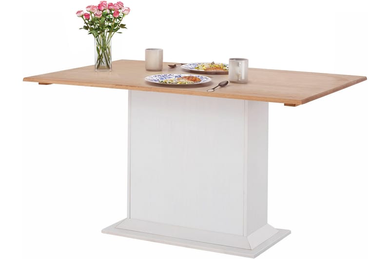 Meral spisebord 105 cm - hvid/Brun - Spisebord og køkkenbord - Semmenfoldeligt bord