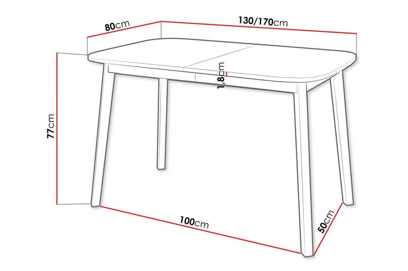 Narberth Spisebord 80 cm - Hvid - Møbler - Borde - Spisebord og køkkenbord