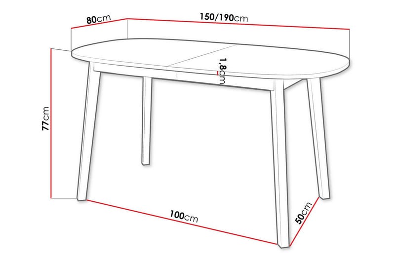 Narberth Spisebord 80 cm - Hvid - Møbler - Borde - Spisebord og køkkenbord