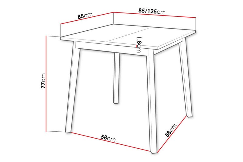 Narberth Spisebord 85 cm - Hvid - Møbler - Borde - Spisebord og køkkenbord