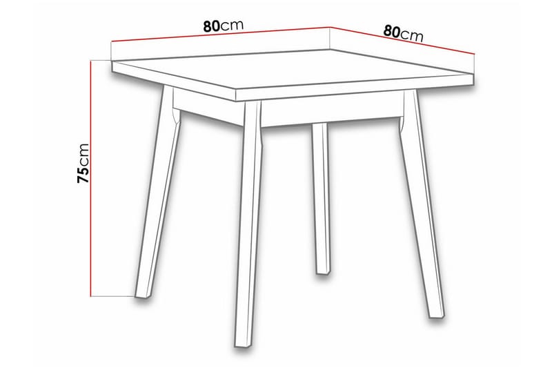 Patrickswell Spisebord 80 cm - Hvid - Møbler - Borde - Spisebord og køkkenbord