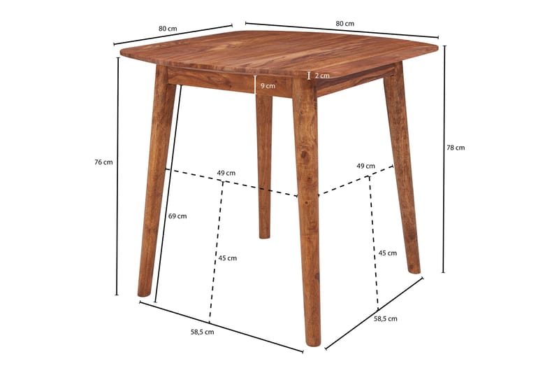 Raengel Spisebord 80 cm - Træ / natur - Møbler - Borde - Spisebord og køkkenbord