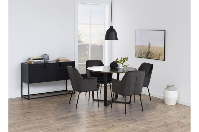 Sansi Spisebord 110 cm Rund - Brun - Møbler - Borde - Spisebord og køkkenbord