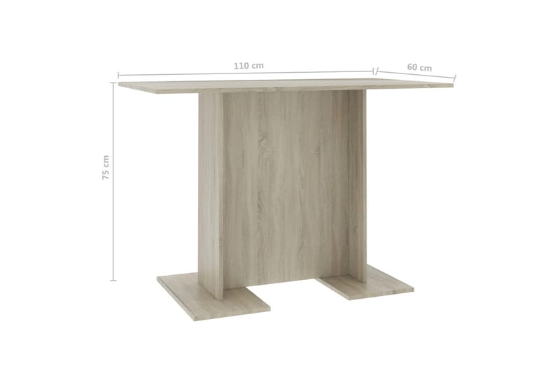 spisebord 110 x 60 x 75 cm spånplade sonoma-eg - Spisebord og køkkenbord