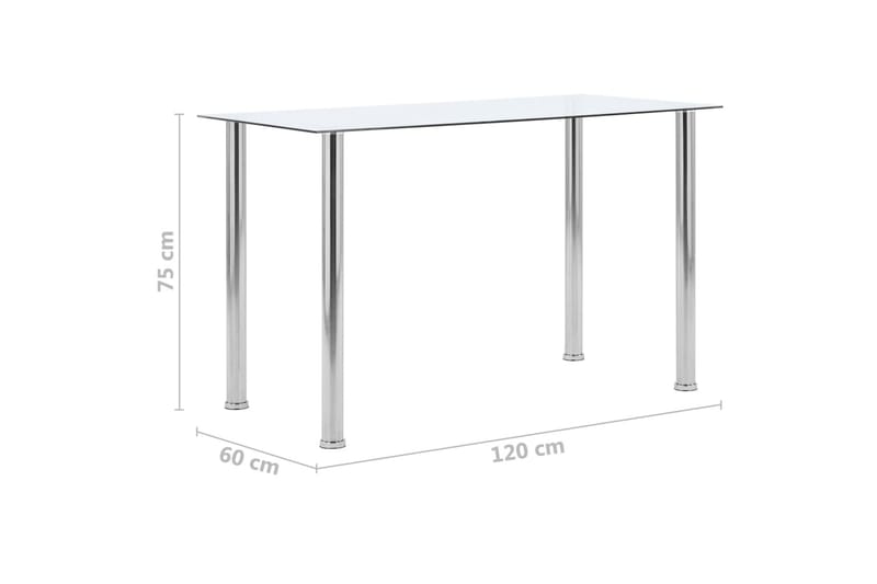 Spisebord 120x60x75 cm Hærdet Glas Gennemsigtig - gennemsigtig - Møbler - Borde - Spisebord og køkkenbord