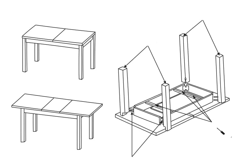 Tabell Udvideligt spisebord 150 cm - Træ / natur - Møbler - Borde - Spisebord og køkkenbord