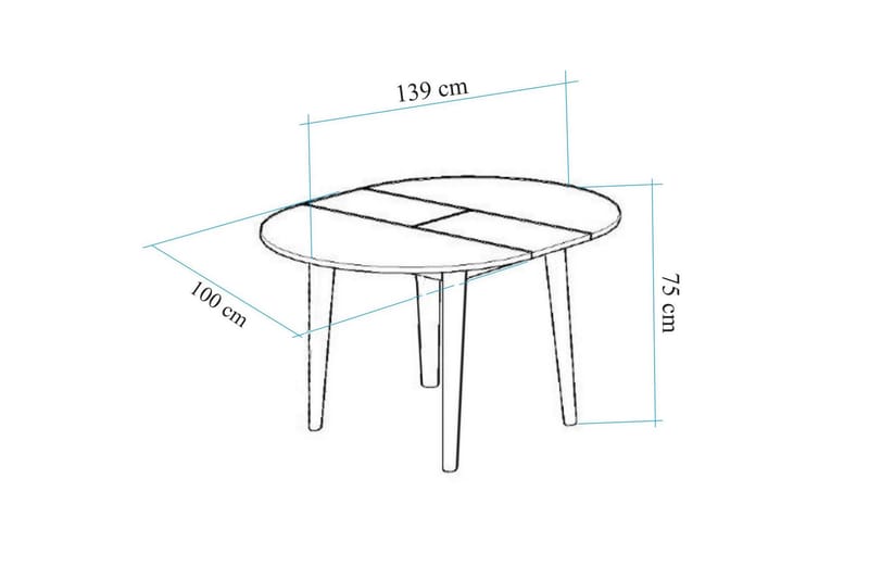 Valsot Spisebord 100 cm - Brun - Møbler - Borde - Spisebord og køkkenbord