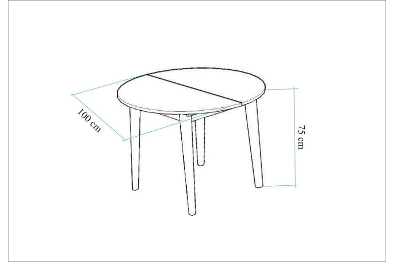 Valsot Spisebord 100 cm - Hvid - Møbler - Borde - Spisebord og køkkenbord