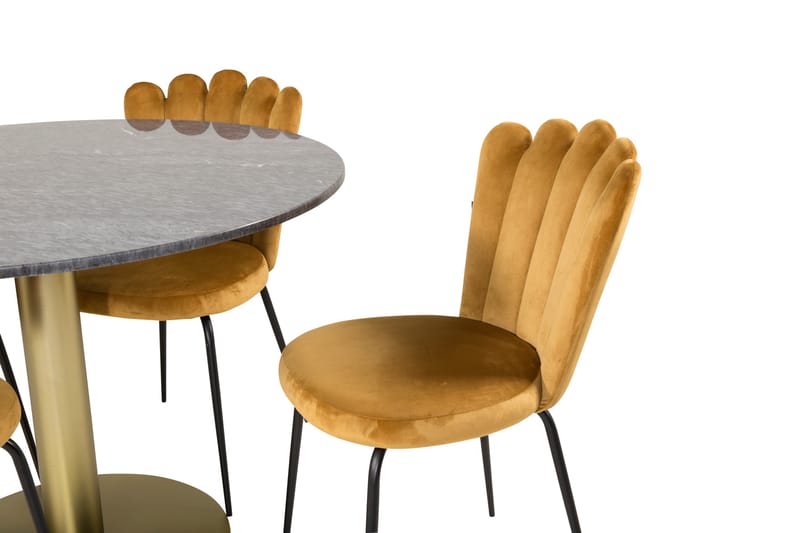 Admira Spisebordssæt 106 cm Rund marmor med 4 spisebordstole - Furniture Fashion - Møbler - Borde - Spisebordssæt