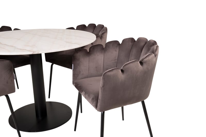 Admira Spisebordssæt 106 cm Rund marmor med 4 spisebordstole - Furniture Fashion - Møbler - Borde - Spisebordssæt