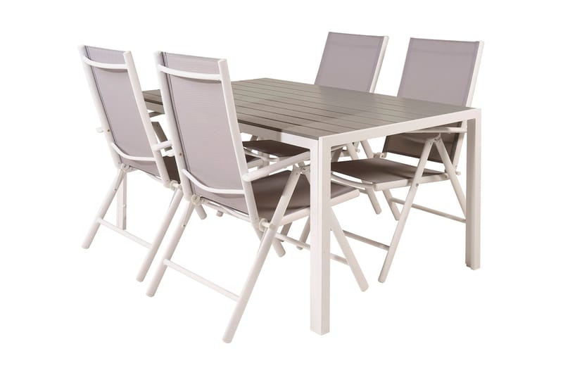 Buitepos Spisebordssæt inkl 4 Positionsstole - Nonwood/Hvid - Spisebordssæt