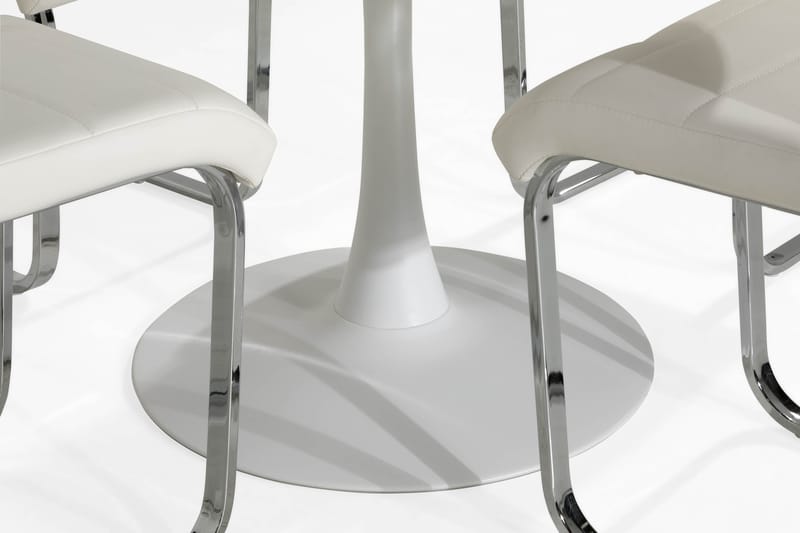 Caitly Spisebordssæt med 4 st Cibus Spisebordsstol - Hvid - Spisebordssæt