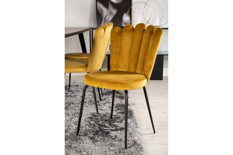 Daicy Spisebordssæt 180 cm med 6 Limhamn spisebordsstole Gul - Furniture Fashion - Møbler - Borde - Spisebordssæt