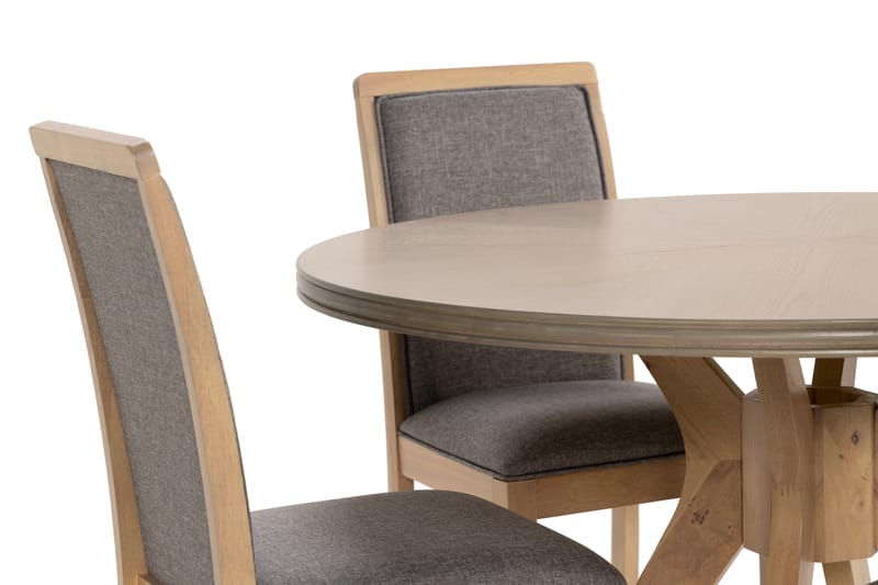 Grivita Rund Spisebordssæt 120 cm med 4 st Cadmos Spisebords - Hvid - Spisebordssæt