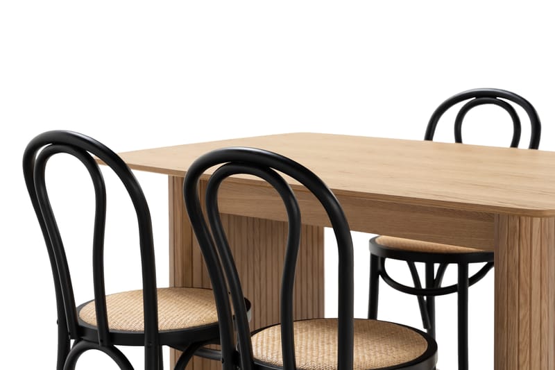 Nixrai Spisebord 140 cm med 4st Risaberga Spisebordsstol - Eg - Spisebordssæt
