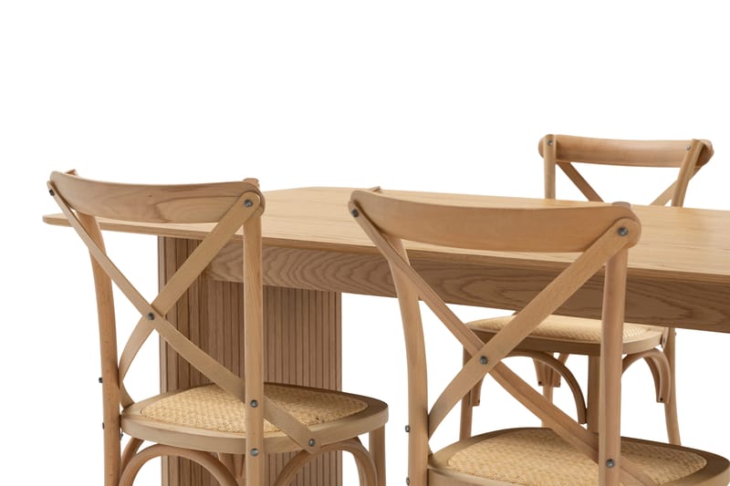 Nixrai Spisebord 200 cm med 4st Kalb Spisebordsstol - Eg - Spisebordssæt