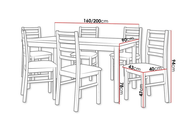 Patrickswell Spisegruppe - Beige/Hvid - Møbler - Borde - Spisebordssæt