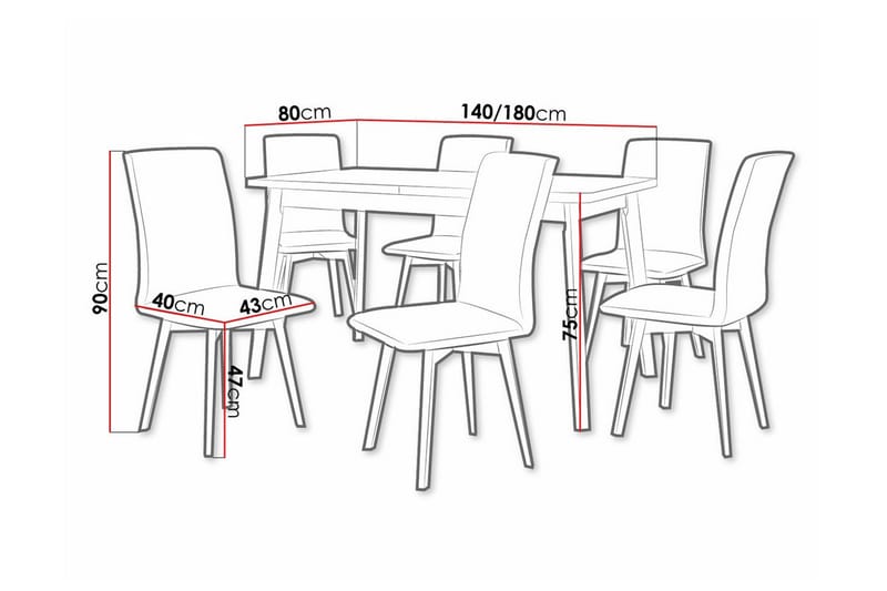 Patrickswell Spisegruppe - Beige/Sort - Møbler - Borde - Spisebordssæt