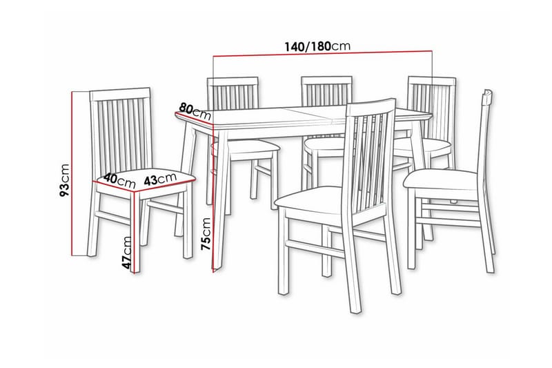 Patrickswell Spisegruppe - Blå/Hvid - Møbler - Borde - Spisebordssæt