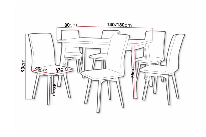 Patrickswell Spisegruppe - Blå/Hvid/Sort - Møbler - Borde - Spisebordssæt