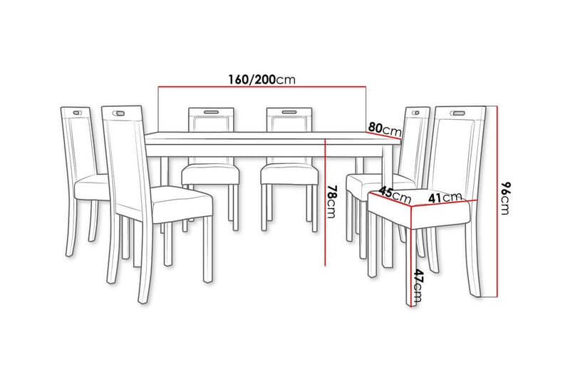 Patrickswell Spisegruppe - Brun/Hvid - Møbler - Borde - Spisebordssæt