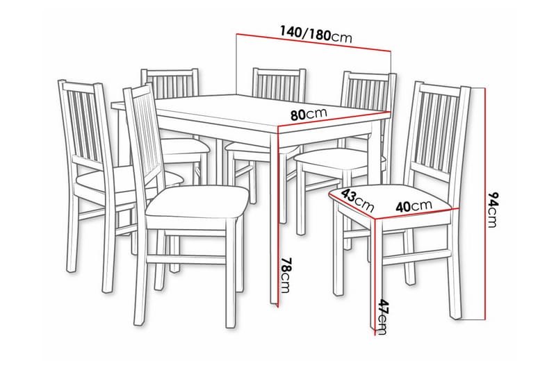 Patrickswell Spisegruppe - Brun/Hvid - Møbler - Borde - Spisebordssæt