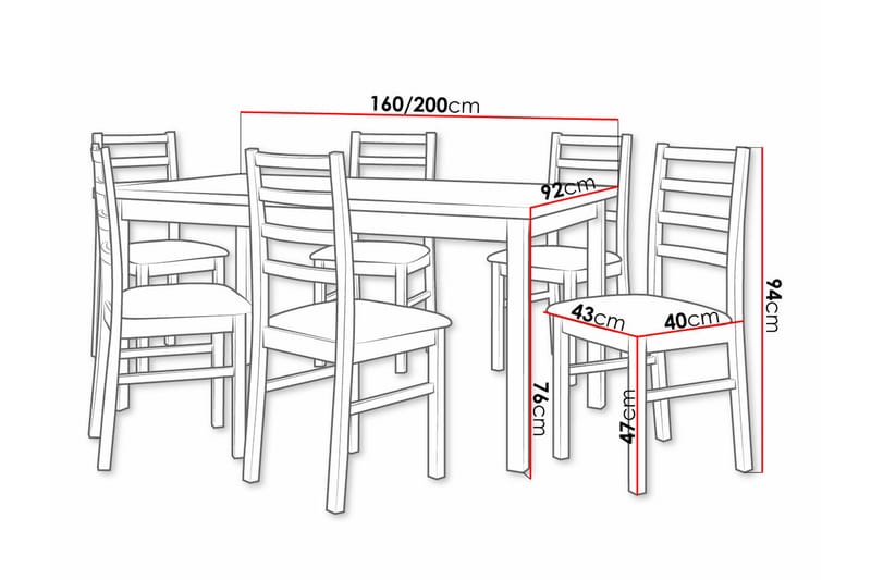 Patrickswell Spisegruppe - Grå/træ - Møbler - Borde - Spisebordssæt