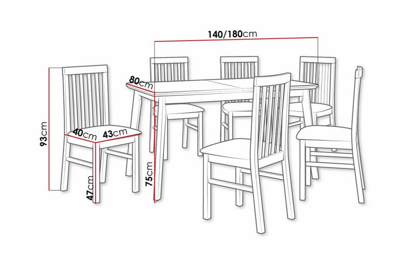 Patrickswell Spisegruppe - Grå/træ - Møbler - Borde - Spisebordssæt