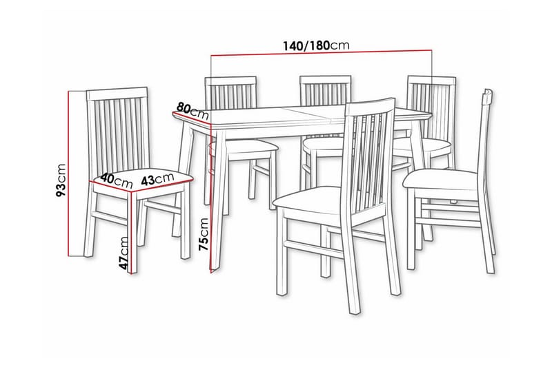 Patrickswell Spisegruppe - Grå/træ - Møbler - Borde - Spisebordssæt