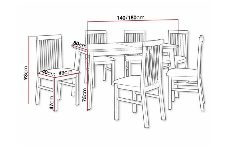 Patrickswell Spisegruppe - Hvid/Grå - Møbler - Borde - Spisebordssæt