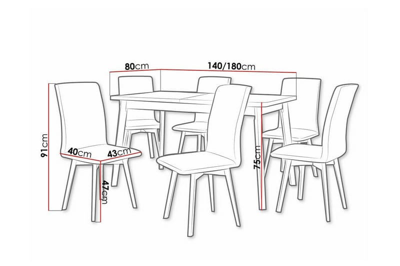 Patrickswell Spisegruppe - Mørkeblå/Hvid - Møbler - Borde - Spisebordssæt