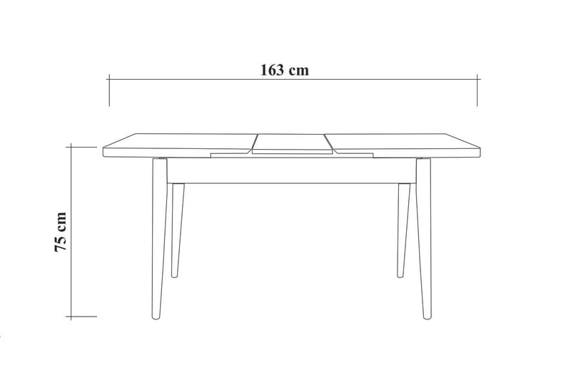 Valsot Udvideligt Spisebordssæt 129 cm - Hvid/Grå - Møbler - Borde - Spisebordssæt