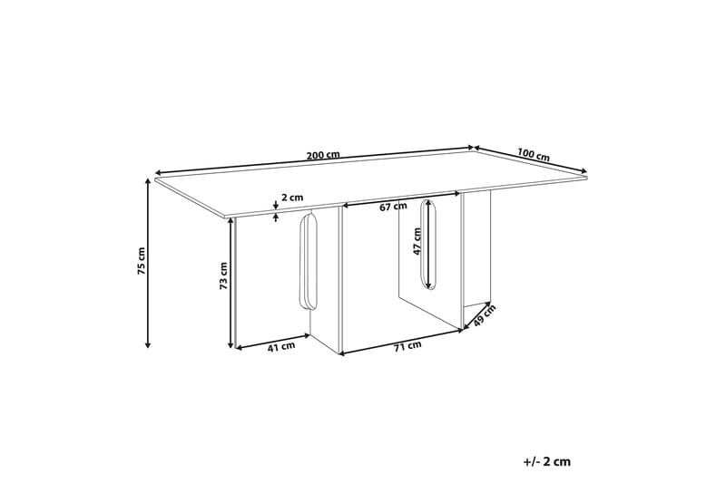 Stettler Spisebord 100x200 cm - Lysebrun - Møbler - Borde - Spisebord og køkkenbord