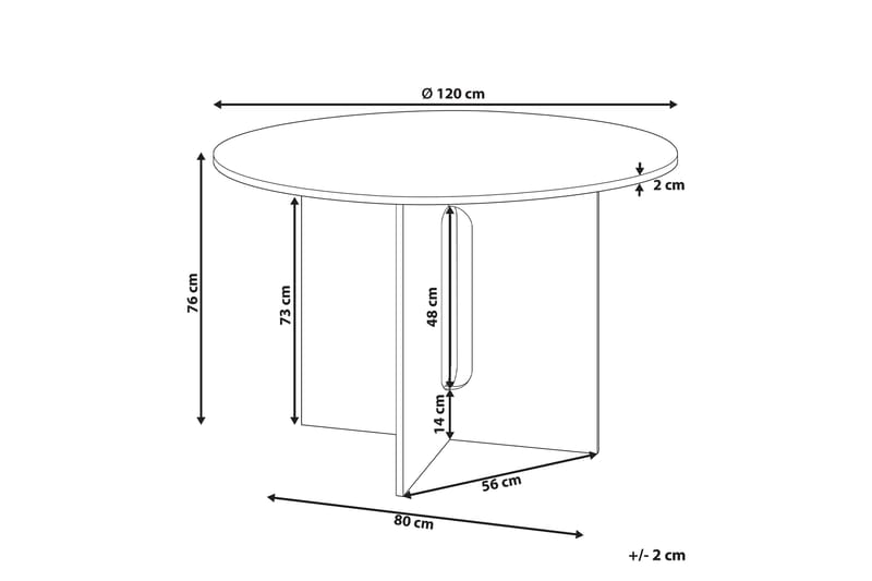 Stettler Spisebord 120 cm Rund - Lysebrun - Møbler - Borde - Spisebord og køkkenbord