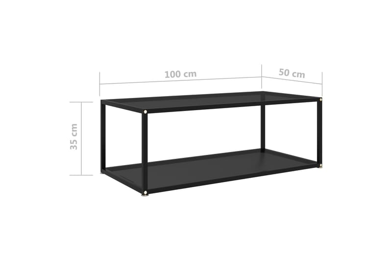 tebord 100x50x35 cm hærdet glas sort - Sort - Møbler - Borde - Sofabord