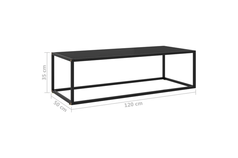 tebord 120x50x35 glas sort - Sort - Møbler - Borde - Sofabord