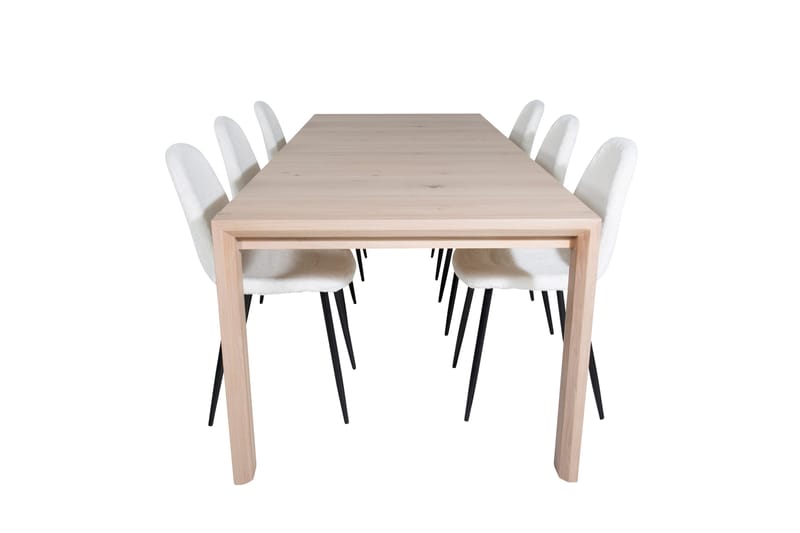Torresolana Spisebordssæt Udvideligt 170 cm Rektangulær med 6 Bennie Stole - Sort - Spisebordssæt