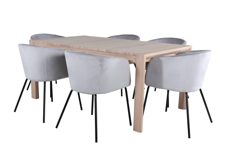 Torresolana Spisebordssæt Udvideligt 170 cm Rektangulær med 6 Berita Stole - Sort - Spisebordssæt