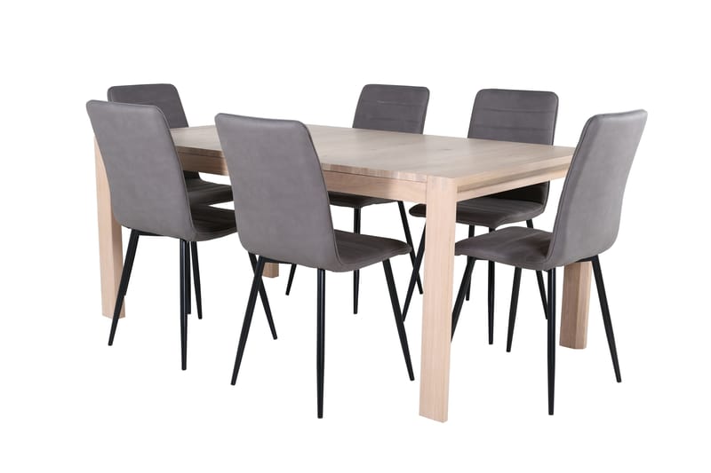 Torresolana Spisebordssæt Udvideligt 170 cm Rektangulær med 6 William Stole - Sort - Spisebordssæt