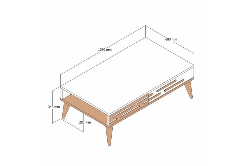 Valensiya Sofabord 105 cm - Hvid - Møbler - Borde - Sofabord