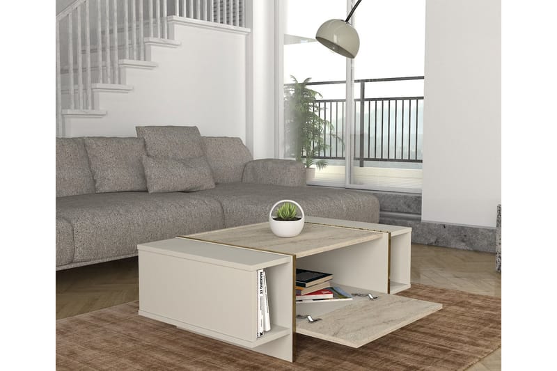 Veyron Sofabord 104 cm - Beige/Sandsten - Møbler - Borde - Sofabord