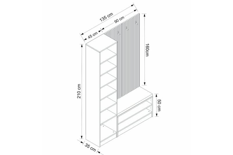 Decker Entrémøbelsæt - Møbler - Entrémøbler - Møbelsæt til hall og entre