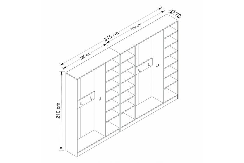 Fruitland Entrémøbelsæt - Hvid - Møbler - Entrémøbler - Møbelsæt til hall og entre